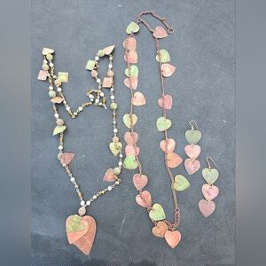 Metal Multi Colored jewelry lot Heart Boho Industrial Statement Necklace set
